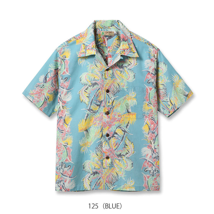 コットンリネン スラブヤーン オープンシャツ ”ココパームス