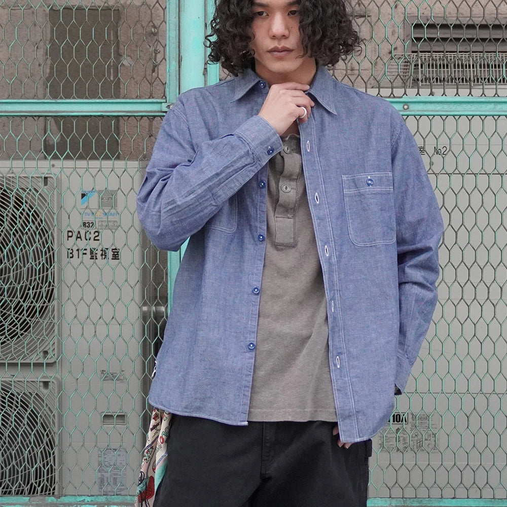 Mountain Reserch シャンブレーシャツ M 日本製 ブルー ブルーシャンブレーワークシャツ – BAMBOO SHOOTS ONLINE