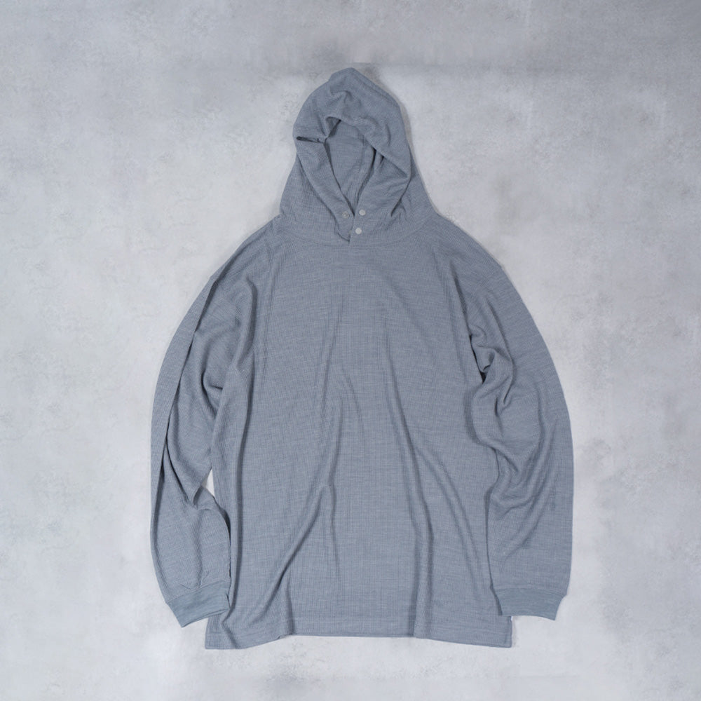 BAMBOO SHOOTS メリノウールロングスリーブフーディ BAMBOO SHOOTS / MERINO WOO LONG SLEEVE HOODIE(OLIVE) | 道がまっすぐ