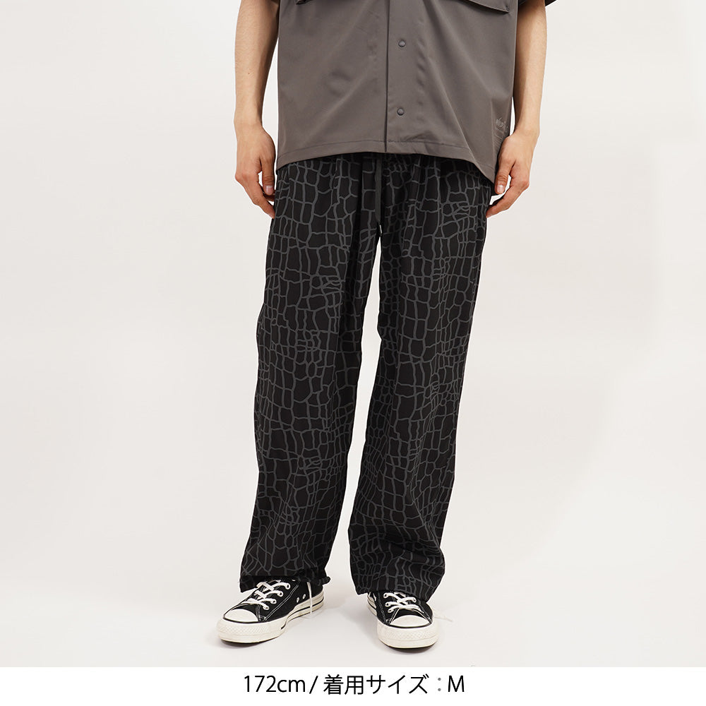 2026春夏】エラスティック ナイロン プリント ラックス パンツ