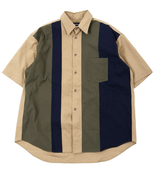 MONITALY(モニタリー)HALF SLEEVE PANELED SHIRT / ハーフ MONITALY(モニタリー)HALF SLEEVE PANELED SHIRT / ハーフ