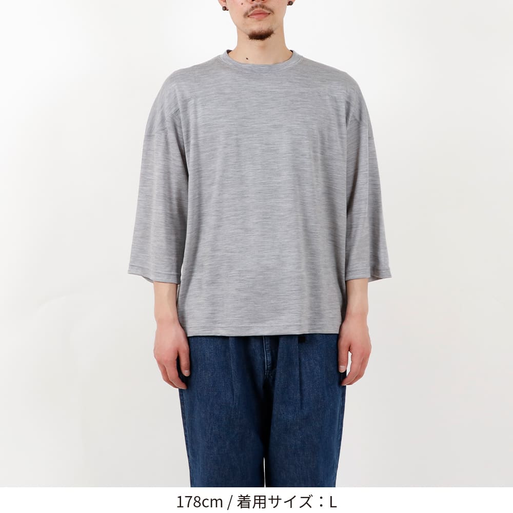 MERINO WOOL 3/4 SLEEVE FOOTBALL TEE / メリノ ウール 3/4 スリーブ