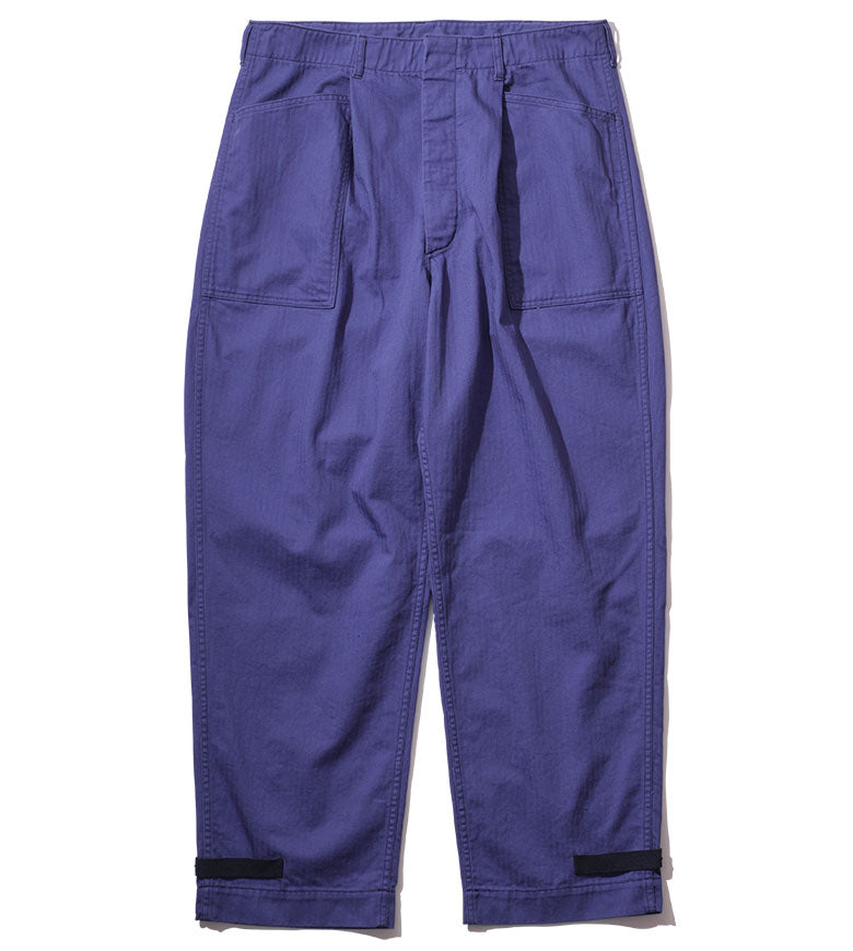 PLEATED FIELD TROUSERS- HERRINGBONE / プリーツ フィールド トラウザー ヘリンボーン