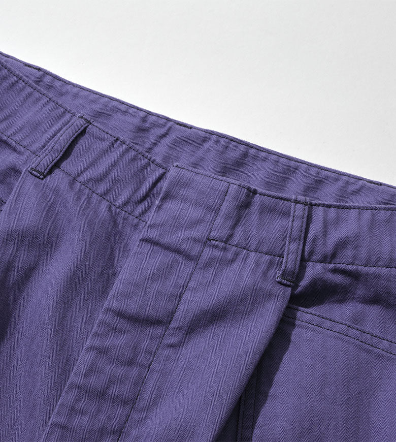 PLEATED FIELD TROUSERS- HERRINGBONE / プリーツ フィールド トラウザー ヘリンボーン