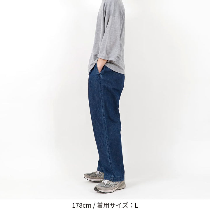 BAMBOO SHOOTS(バンブーシュート）PLEATED DENIM CLIMBING PANTS TYPE-2 TAPERED( STONE  WASH) / プリーテッド デニム クライミング パンツ タイプ-2 テーパード （ストーンウォッシュ） – BAMBOO SHOOTS ONLINE