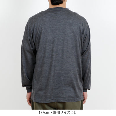 MERINO WOOL LONG SLEEVE POCKET T-SHIRT メリノウール ロングスリーブポケットティシャツ BAMBOO SHOOTS バンブーシュート