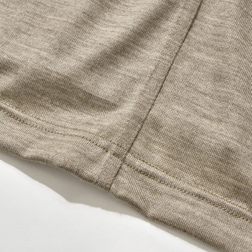 Bamboo SHOOTS (バンブーシュート) | Merino Wool Long Sleeve OFF Turtle T-Shirt (メリノウール ロングスリーブオフタートルティシャツ) Gray / XL