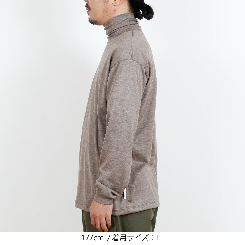 MERINO WOOL LONG SLEEVE OFF TURTLE T-SHIRT メリノウール ロングスリーブオフタートルティシャツ BAMBOO SHOOTS バンブーシュート