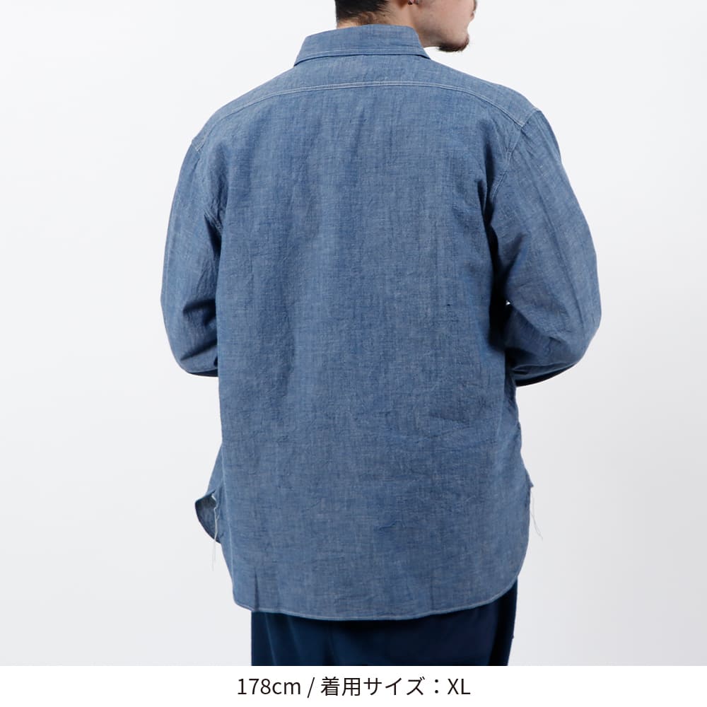 【2024春夏】ブルーシャンブレーワークシャツ